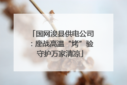 国网浚县供电公司：鏖战高温“烤”验 守护万家清凉