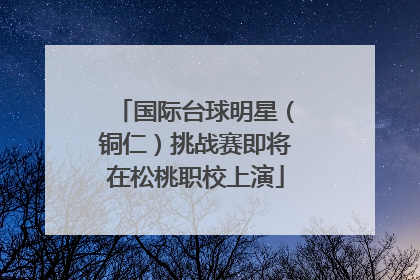 国际台球明星（铜仁）挑战赛即将在松桃职校上演