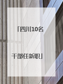 四川10名干部任新职