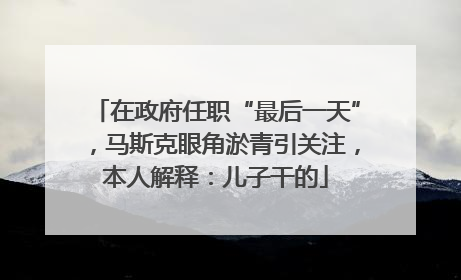 在政府任职“最后一天”，马斯克眼角淤青引关注，本人解释：儿子干的