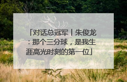 对话总冠军丨朱俊龙：那个三分球，是我生涯高光时刻的第一位