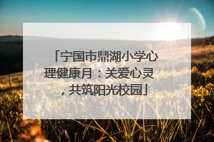 宁国市鼎湖小学心理健康月：关爱心灵，共筑阳光校园