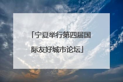 宁夏举行第四届国际友好城市论坛