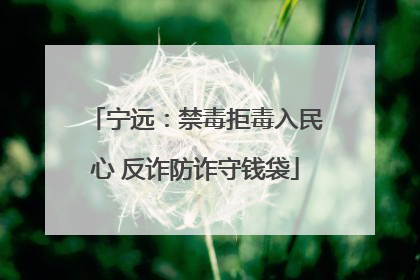 宁远：禁毒拒毒入民心 反诈防诈守钱袋