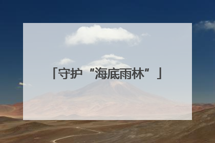 守护“海底雨林”