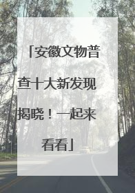 安徽文物普查十大新发现揭晓！一起来看看