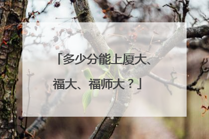 多少分能上厦大、福大、福师大？
