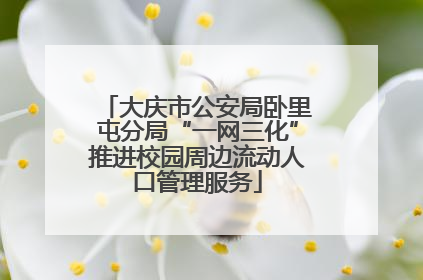 大庆市公安局卧里屯分局“一网三化”推进校园周边流动人口管理服务