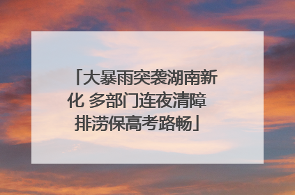 大暴雨突袭湖南新化 多部门连夜清障排涝保高考路畅