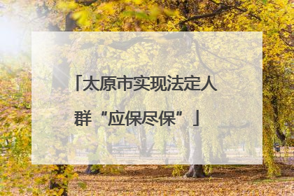 太原市实现法定人群“应保尽保”