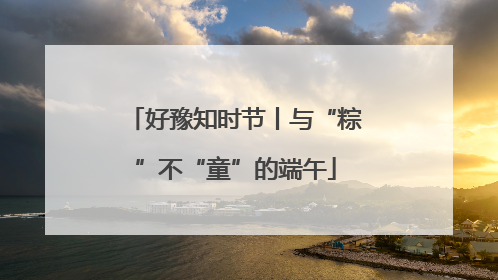 好豫知时节丨与“粽”不“童”的端午