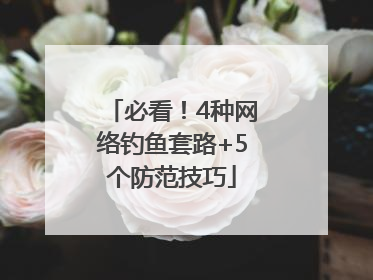 必看！4种网络钓鱼套路+5个防范技巧