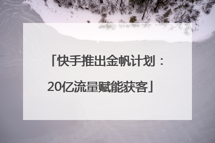 快手推出金帆计划：20亿流量赋能获客