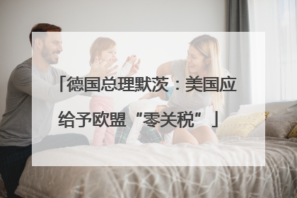 德国总理默茨：美国应给予欧盟“零关税”