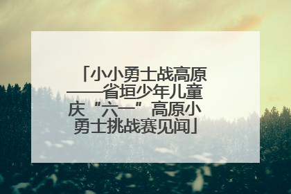 小小勇士战高原——省垣少年儿童庆“六一”高原小勇士挑战赛见闻