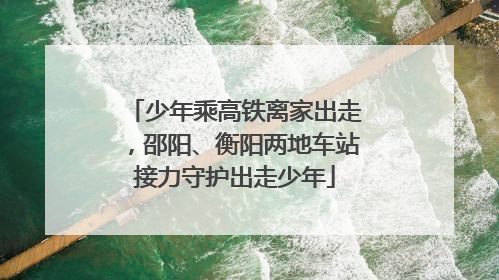 少年乘高铁离家出走，邵阳、衡阳两地车站接力守护出走少年