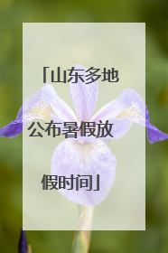山东多地公布暑假放假时间