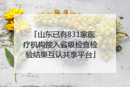 山东已有831家医疗机构接入省级检查检验结果互认共享平台