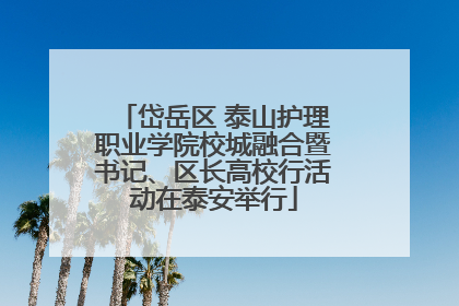 岱岳区 泰山护理职业学院校城融合暨书记、区长高校行活动在泰安举行
