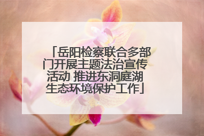 岳阳检察联合多部门开展主题法治宣传活动 推进东洞庭湖生态环境保护工作