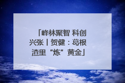 峰林聚智 科创兴张丨贺健：葛根渣里“炼”黄金