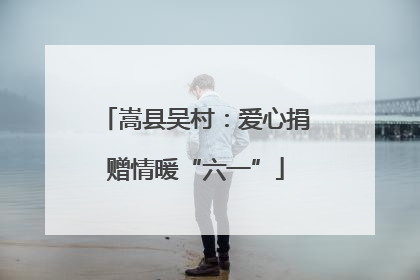 嵩县吴村：爱心捐赠情暖“六一”