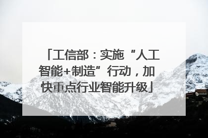 工信部：实施“人工智能+制造”行动，加快重点行业智能升级