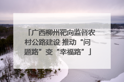 广西柳州靶向监督农村公路建设 推动“问题路”变“幸福路”