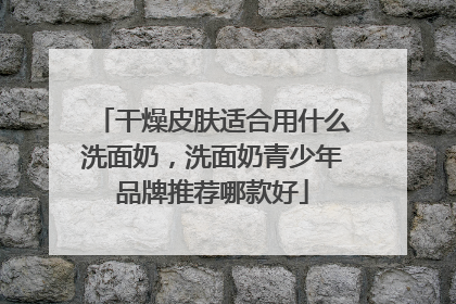 干燥皮肤适合用什么洗面奶，洗面奶青少年品牌推荐哪款好