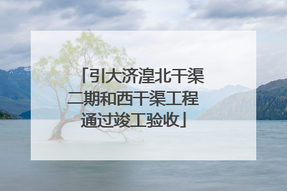 引大济湟北干渠二期和西干渠工程通过竣工验收