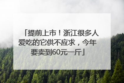提前上市！浙江很多人爱吃的它供不应求，今年要卖到60元一斤