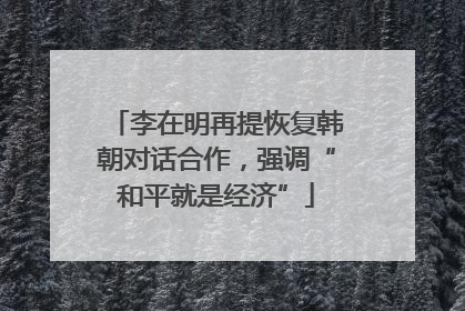 李在明再提恢复韩朝对话合作，强调“和平就是经济”