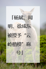 杨斌、闻明、徐成东被授予“云岭楷模”称号