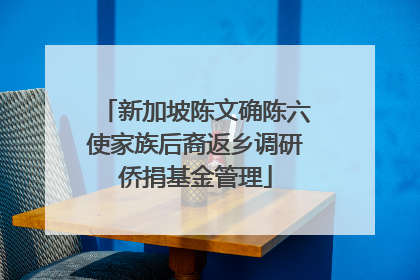 新加坡陈文确陈六使家族后裔返乡调研侨捐基金管理