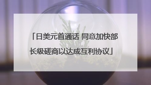 日美元首通话 同意加快部长级磋商以达成互利协议