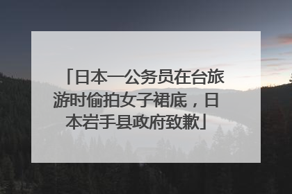 日本一公务员在台旅游时偷拍女子裙底，日本岩手县政府致歉