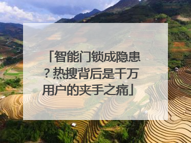智能门锁成隐患？热搜背后是千万用户的夹手之痛