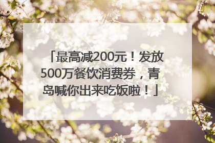 最高减200元！发放500万餐饮消费券，青岛喊你出来吃饭啦！