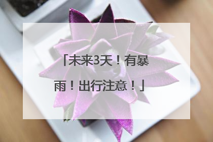 未来3天！有暴雨！出行注意！
