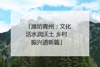 潍坊青州：文化活水润沃土 乡村振兴谱新篇
