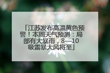 江苏发布高温黄色预警！本周天气预测：局部有大暴雨，8—10级雷暴大风将至