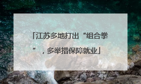 江苏多地打出“组合拳”，多举措保障就业