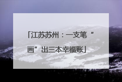 江苏苏州：一支笔“画”出三本幸福账