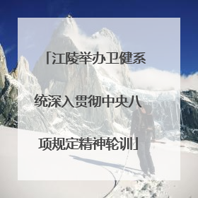 江陵举办卫健系统深入贯彻中央八项规定精神轮训