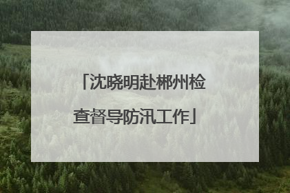 沈晓明赴郴州检查督导防汛工作