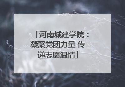 河南城建学院：凝聚党团力量 传递志愿温情
