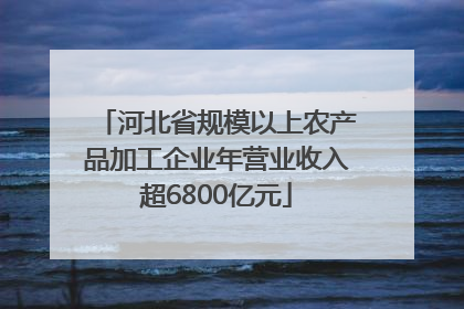 河北省规模以上农产品加工企业年营业收入超6800亿元