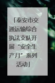 泰安市交通运输综合执法支队开展“安全生产月”系列活动