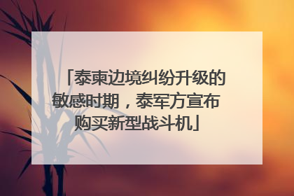 泰柬边境纠纷升级的敏感时期，泰军方宣布购买新型战斗机