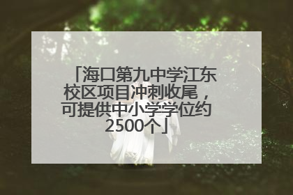 海口第九中学江东校区项目冲刺收尾，可提供中小学学位约2500个